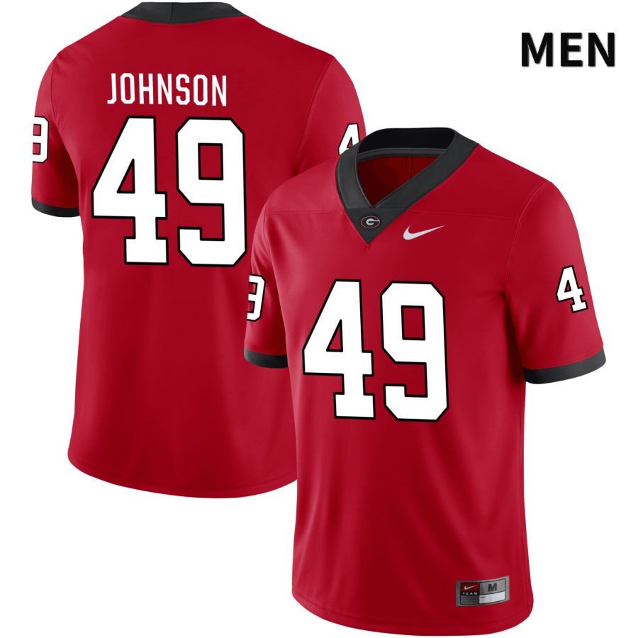 Georgia Bulldogs Men's Samuel Johnson #49 Red 2022 NIL Stitched College UGA Football Jersey 23VP014PC